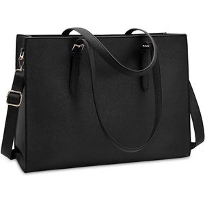 Laptop Bag for Women Waterproof Lightweight Leather 15.6 Inch Computer Tote Bag